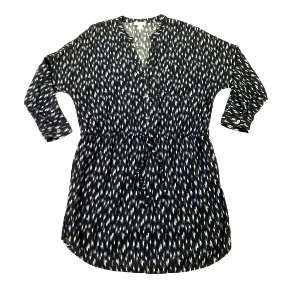Soft Joie Cassina Black Abstract Print 3/4 Dolman Sleeve Shirt Dress Women Small - Picture 9 of 14